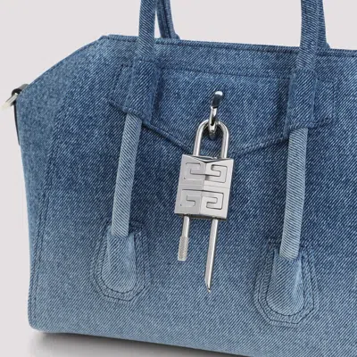 Givenchy Antigona Lock Mini Top-handle Bag In Faded Denim