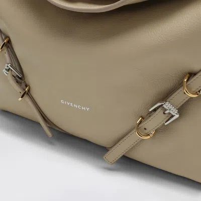 Givenchy Sand Leather Medium Voyou Shoulder Bag In Gold