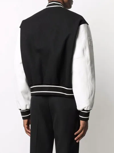 Givenchy Two-tone Wool Blend And Leather Bomber Jacket