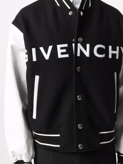 Givenchy Two-tone Wool Blend And Leather Bomber Jacket