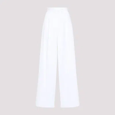 Givenchy White Pleated Cotton Trousers