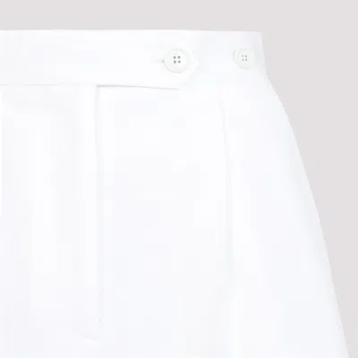 Givenchy White Pleated Cotton Trousers