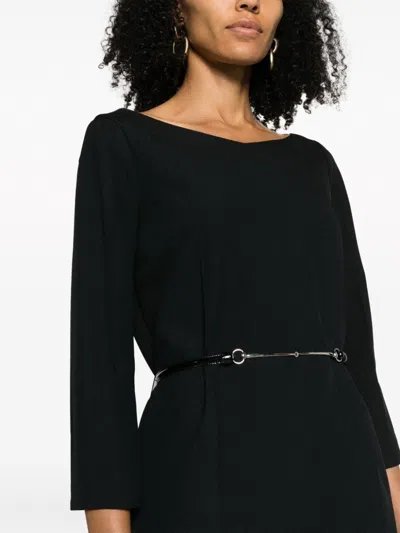 Gucci Mini Abito In Crepe Nero Donna