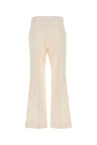 Gucci Ivory Silk Blend Pants For Women
