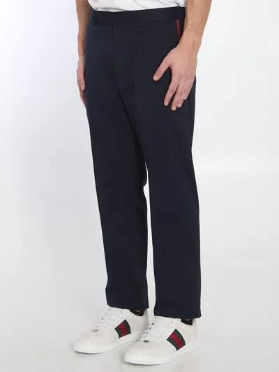 Gucci Navy Blue Gabardine Pant