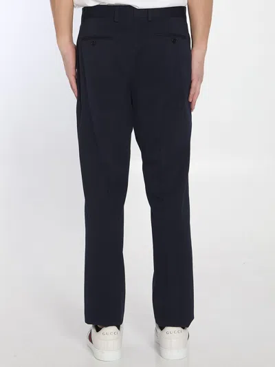 Gucci Navy Blue Gabardine Pant