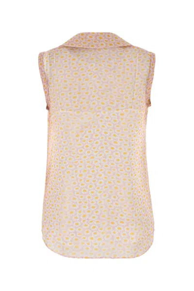 Gucci Sheer Fabric Sleeveless Shirt With Bow Detail
