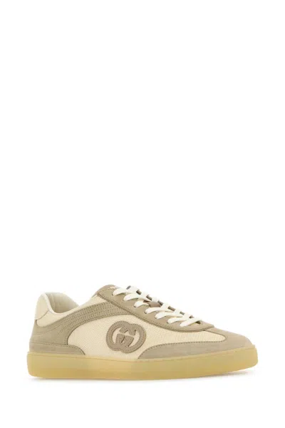 Gucci Two-tone Mesh And Suede Sneakers
