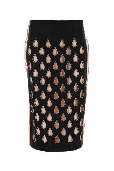 Gucci Two-tone Silk Skirt