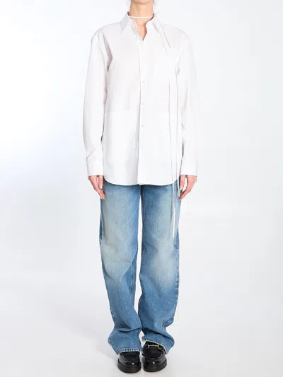 Gucci Cotton Poplin Shirt With Self-tie Neck Ribbon