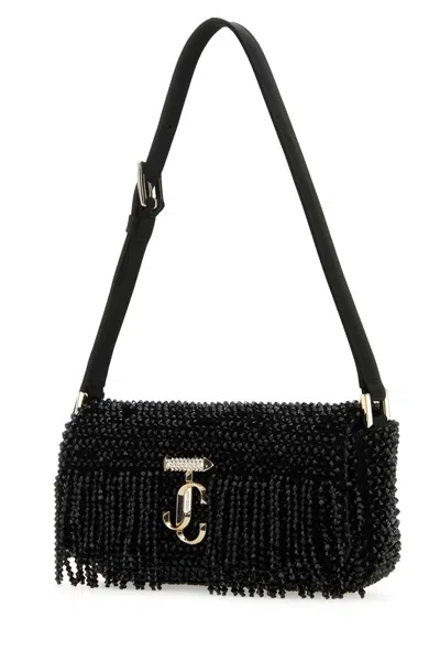 Jimmy Choo Borsa A Spalla Avenue Mini In Raso Nero Donna