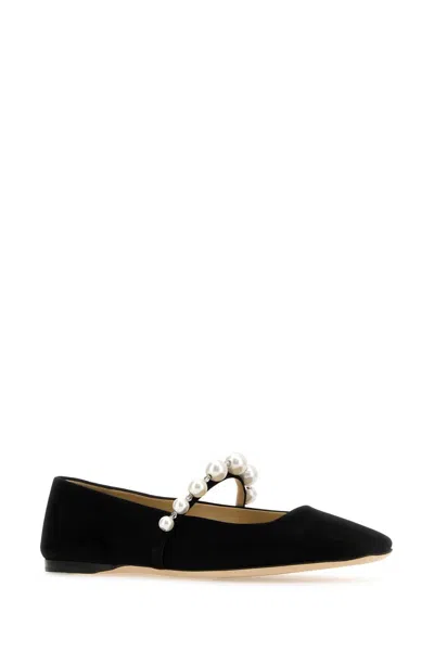 Jimmy Choo Black Suede Ade Ballerinas