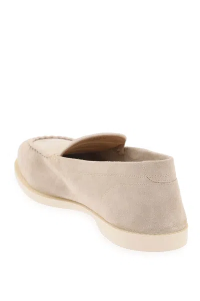 John Lobb Sand Suede Pace Loafers