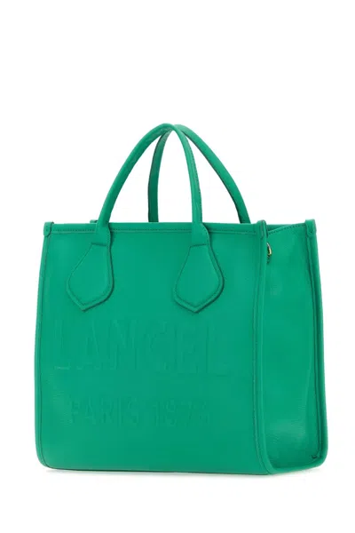 Lancel Emerald Green Leather Jour Medium Shopping Bag