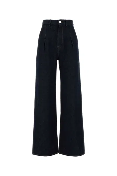 Loulou Studio Loulou Midnight Blue Denim Attu Wide-leg Jeans