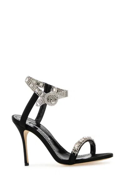 Manolo Blahnik Asasan 90 Crystal-embellished Satin Sandals