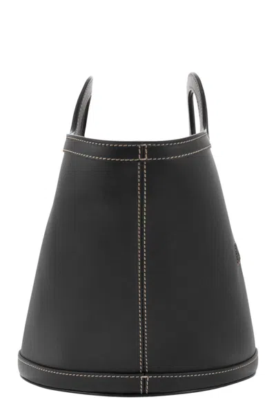 Marni Women Black Leather And Raffia Small Tropicalia Summer Handbag