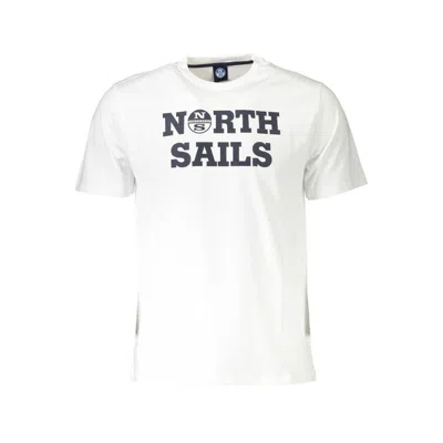 North Sails Elegant White Round Neck Tee With Print In White
