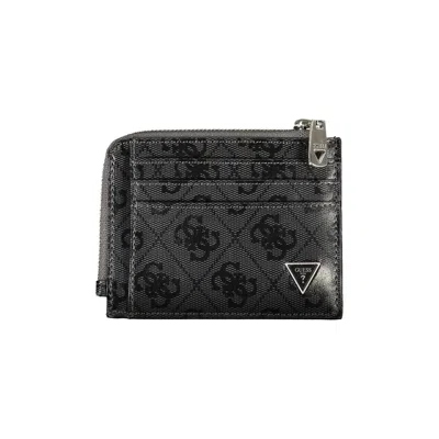 Guess Jeans Sleek Black Leather Wallet With Contrasting Accents