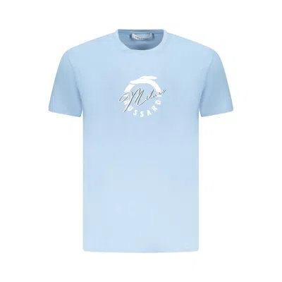 Trussardi Light Blue Cotton Men Tshirt