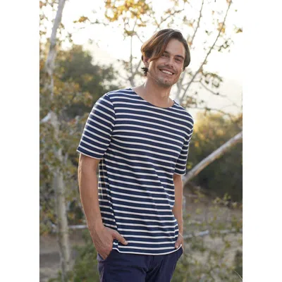 Saint James Levant Modern Navy Blue White T-shirt