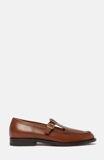 Scarosso Edna Buckle Fastened Flat Shoes In Brown
