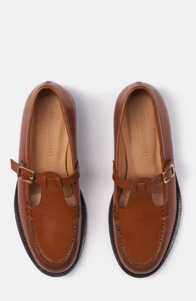 Scarosso Edna Buckle Fastened Flat Shoes In Brown