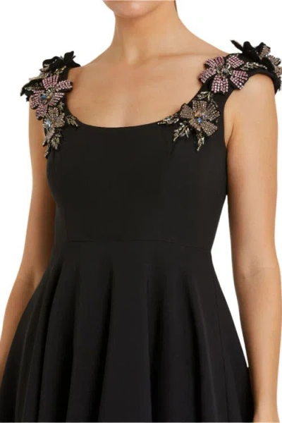 Mac Duggal Crepe Sleeveless Ballgown With Rhinestone Flowers