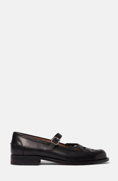 Scarosso Minni Buckle Fastened Flat Shoes In Black