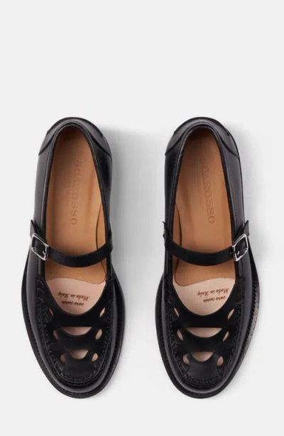 Scarosso Minni Buckle Fastened Flat Shoes In Black