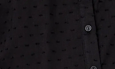 Gibsonlook Puff Sleeve Button Front Pin Dot Blouse