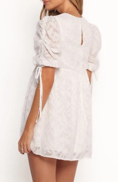 Petal And Pup Petal & Pup Giselle Floral Stitch Puff Sleeve Minidress In Animal Print