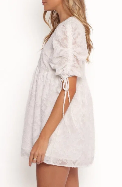 Petal And Pup Petal & Pup Giselle Floral Stitch Puff Sleeve Minidress In Animal Print