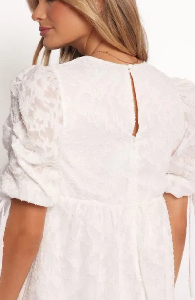 Petal And Pup Petal & Pup Giselle Floral Stitch Puff Sleeve Minidress In Animal Print