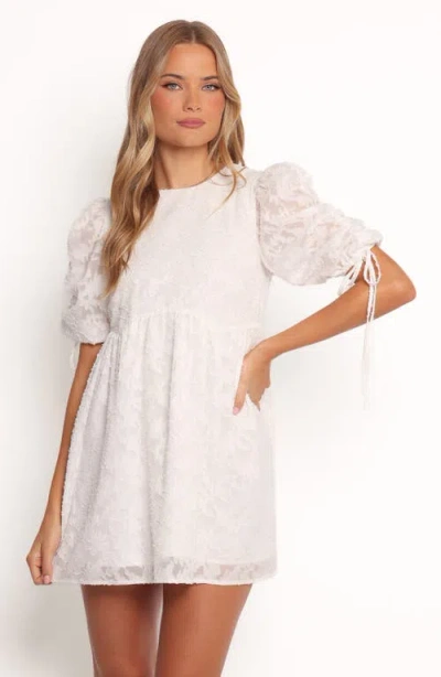 Petal And Pup Petal & Pup Giselle Floral Stitch Puff Sleeve Minidress In Animal Print