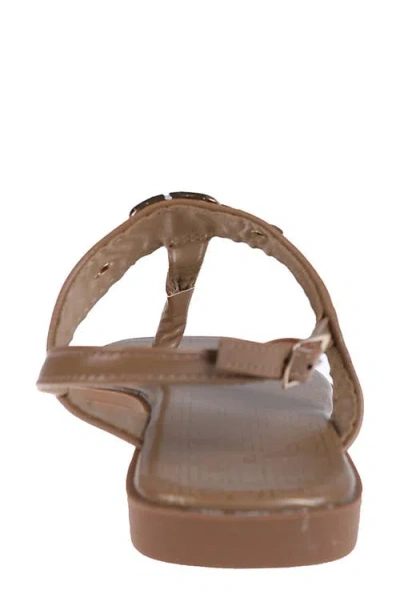Bebe Logo Toe Post Sandal In Brown