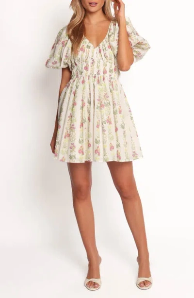 Petal And Pup Petal & Pup Zadie Floral Puff Sleeve Minidress In Multi