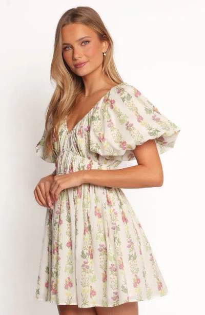 Petal And Pup Petal & Pup Zadie Floral Puff Sleeve Minidress In Multi