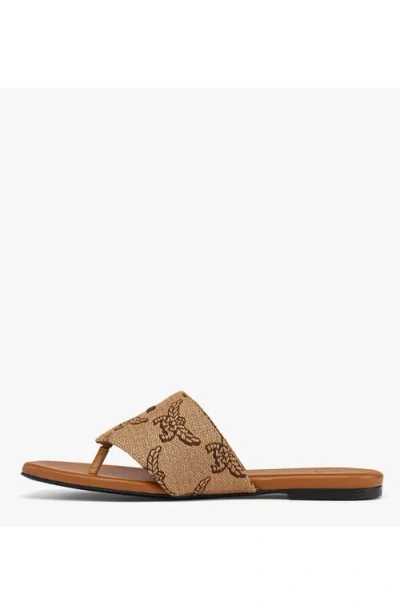 Mcm Flat Sandals In Lauretos Raffia Jacquard