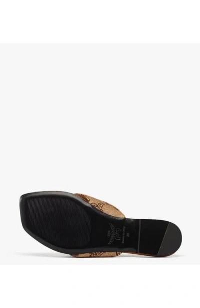 Mcm Flat Sandals In Lauretos Raffia Jacquard