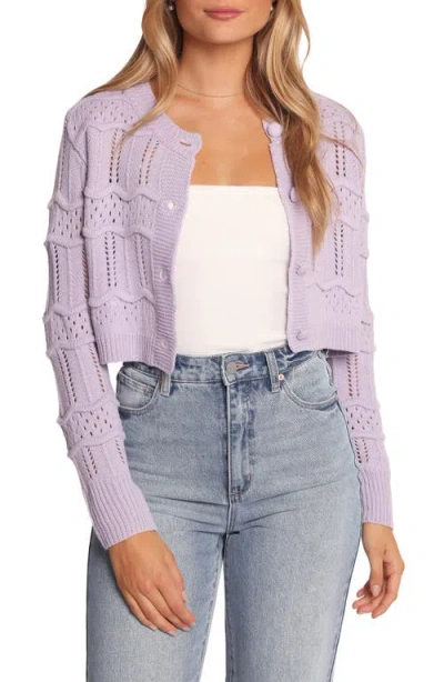 Petal And Pup Petal & Pup Aidy Pointelle Crop Cardigan In Purple