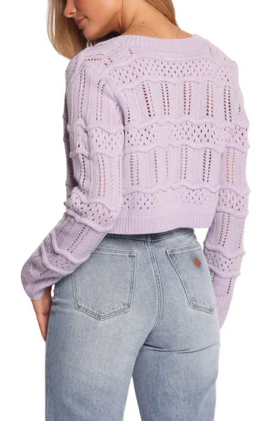 Petal And Pup Petal & Pup Aidy Pointelle Crop Cardigan In Purple