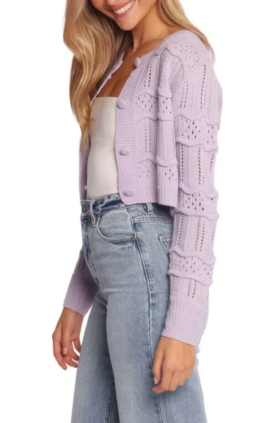 Petal And Pup Petal & Pup Aidy Pointelle Crop Cardigan In Purple