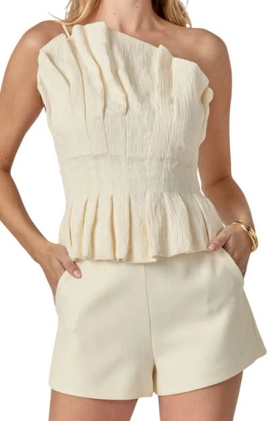 English Factory Ruffle Asymmetric Sleeveless Top In Multi