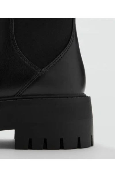 Mango Lug Sole Chelsea Boot In Black