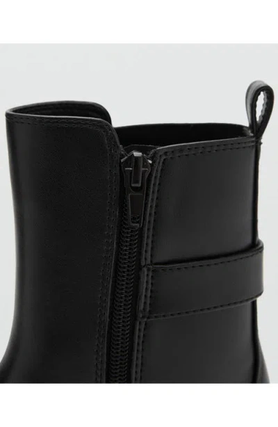 Mango Lug Sole Chelsea Boot In Black