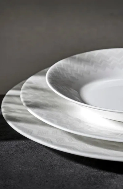 Missoni Home Tableware Soup Plates Zig Zag Set Of 6  White Diam. 8.5"