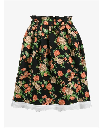 Msgm Flared Floral Skirt