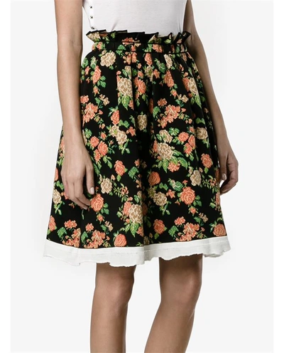 Shop Msgm Floral Print Skirt