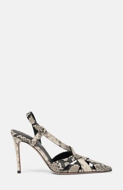 Scarosso Athena Embossed Slingback Pumps In Gray